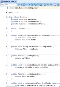 Oracle ADF - The updated code behind the DropBean