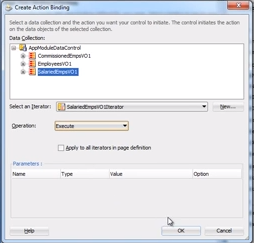 Changing the SalariedEmpsVO1 Operation to Execute