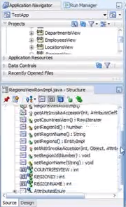 Screenshot showing how to check the structure of the new .java objects