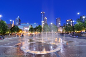 ATLANTA - JUNE 2: Centennial Olympic Park's landmark fountains J
