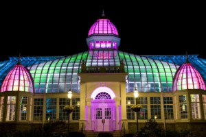 Franklin Park Conservatory in Columbus,Ohio at night