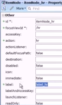 Relabelling the menu item nodes