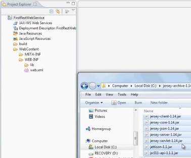 Adding the Jersey libraries to the project