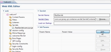 Adding Init Params to the new restful web service